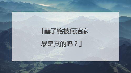 赫子铭被何洁家暴是真的吗?