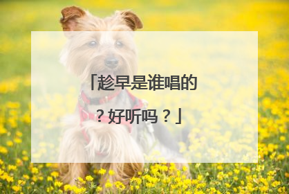 趁早是谁唱的?好听吗?