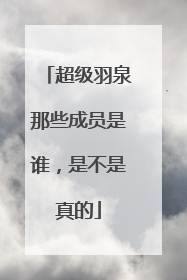 超级羽泉那些成员是谁，是不是真的