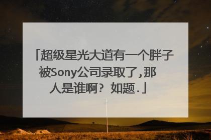 超级星光大道有一个胖子被Sony公司录取了,那人是谁啊? 如题.