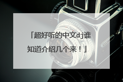 超好听的中文dj谁知道介绍几个来!