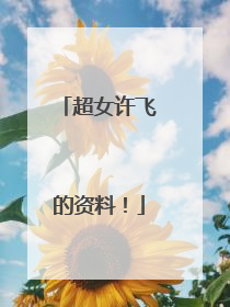 超女许飞的资料!