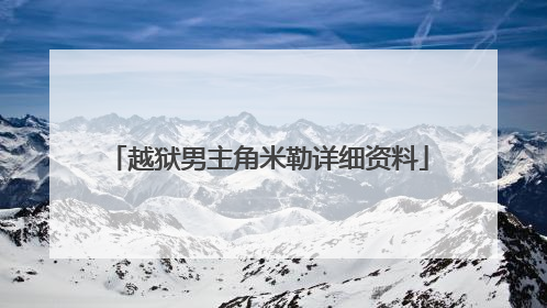 越狱男主角米勒详细资料
