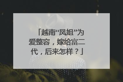 越南“凤姐”为爱整容，嫁给富二代，后来怎样？
