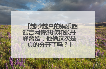 越吵越真的娱乐圈谣言网传洪欣和张丹峰离婚，他俩这次是真的分开了吗？