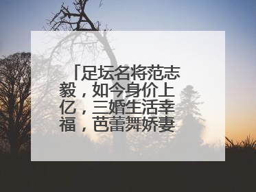 足坛名将范志毅，如今身价上亿，三婚生活幸福，芭蕾舞娇妻颜值有多高？