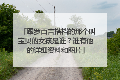 跟罗百吉搭档的那个叫宝贝的女孩是谁？谁有他的详细资料和图片