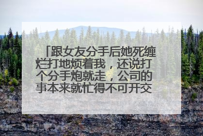 跟女友分手后她死缠烂打地烦着我,还说打个分手炮就走,公司的事本来就忙得不可开交,该怎么办?