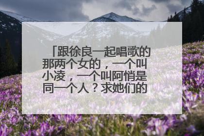 跟徐良一起唱歌的那两个女的，一个叫小凌，一个叫阿悄是同一个人？求她们的照片和资料