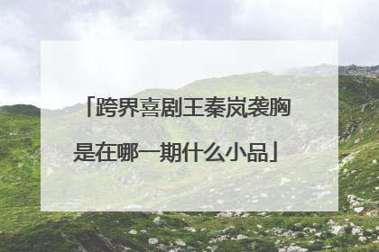 跨界喜剧王秦岚袭胸是在哪一期什么小品