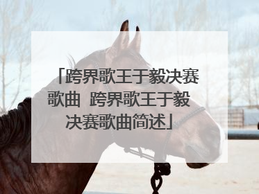 跨界歌王于毅决赛歌曲 跨界歌王于毅决赛歌曲简述