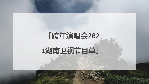 跨年演唱会2021湖南卫视节目单