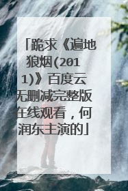 跪求《遍地狼烟(2011)》百度云无删减完整版在线观看，何润东主演的