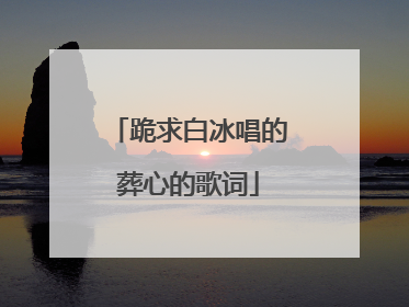 跪求白冰唱的葬心的歌词