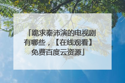 跪求秦沛演的电视剧有哪些，【在线观看】免费百度云资源
