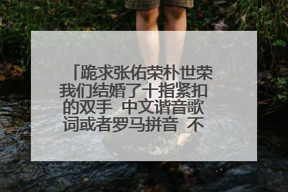 跪求张佑荣朴世荣我们结婚了十指紧扣的双手 中文谐音歌词或者罗马拼音 不要中文意思哦