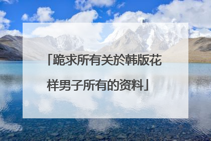 跪求所有关於韩版花样男子所有的资料