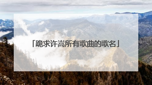 跪求许嵩所有歌曲的歌名