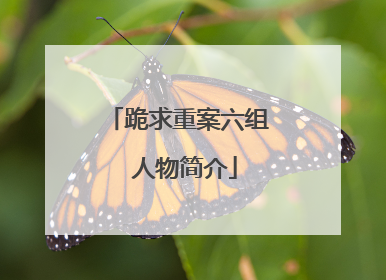 跪求重案六组 人物简介