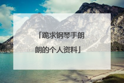 跪求钢琴手朗朗的个人资料