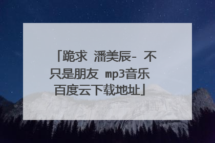 跪求 潘美辰- 不只是朋友 mp3音乐百度云下载地址