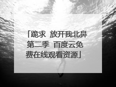 跪求 放开我北鼻 第二季 百度云免费在线观看资源