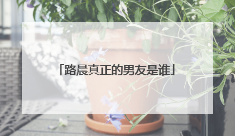 路晨真正的男友是谁