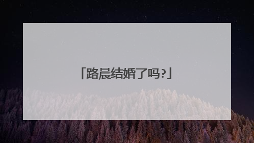 路晨结婚了吗?