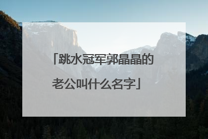 跳水冠军郭晶晶的老公叫什么名字