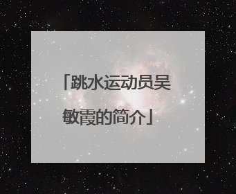 跳水运动员吴敏霞的简介