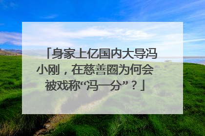 身家上亿国内大导冯小刚,在慈善圈为何会被戏称“冯一分”?