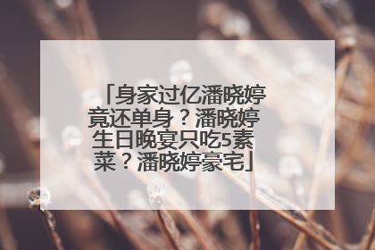 身家过亿潘晓婷竟还单身？潘晓婷生日晚宴只吃5素菜？潘晓婷豪宅