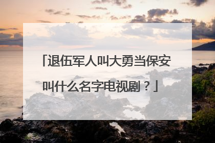 退伍军人叫大勇当保安叫什么名字电视剧？