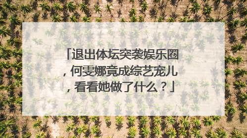 退出体坛突袭娱乐圈，何雯娜竟成综艺宠儿，看看她做了什么？