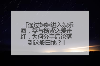 通过姐姐进入娱乐圈，靠与杨紫恋爱走红，为何分手后沦落到这般田地？