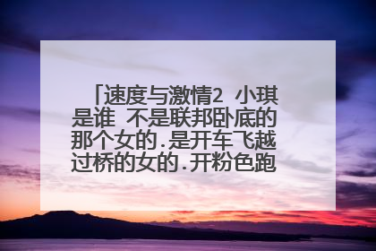 速度与激情2 小琪是谁 不是联邦卧底的那个女的.是开车飞越过桥的女的.开粉色跑车那个小琪