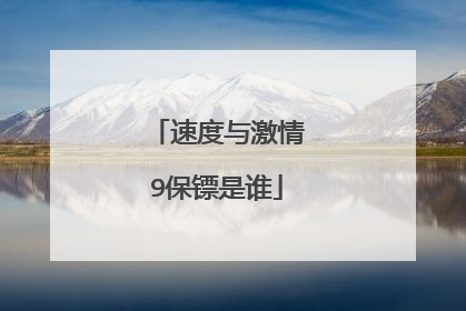 速度与激情9保镖是谁