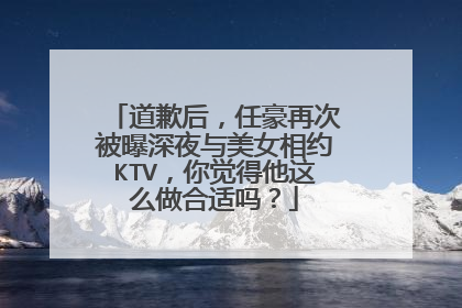 道歉后，任豪再次被曝深夜与美女相约KTV，你觉得他这么做合适吗？