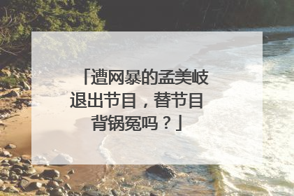 遭网暴的孟美岐退出节目，替节目背锅冤吗？