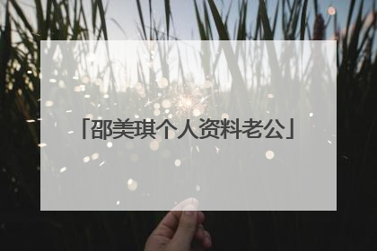 邵美琪个人资料老公