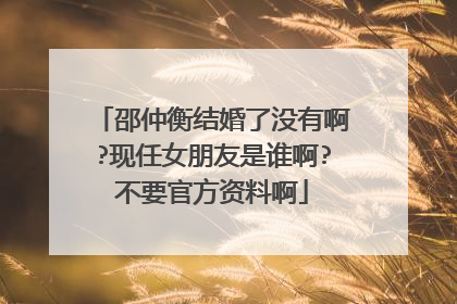 邵仲衡结婚了没有啊?现任女朋友是谁啊?不要官方资料啊