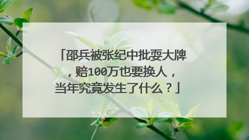 邵兵被张纪中批耍大牌,赔100万也要换人,当年究竟发生了什么?
