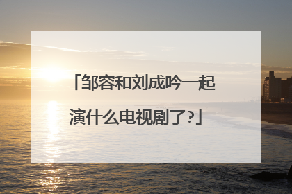 邹容和刘成吟一起演什么电视剧了?
