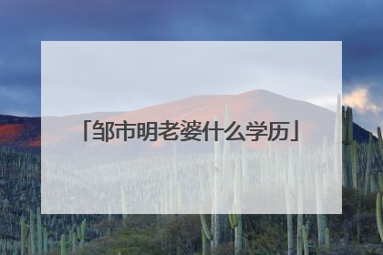 邹市明老婆什么学历