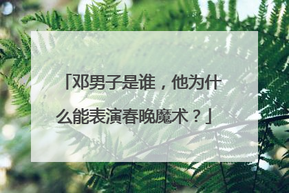 邓男子是谁,他为什么能表演春晚魔术?