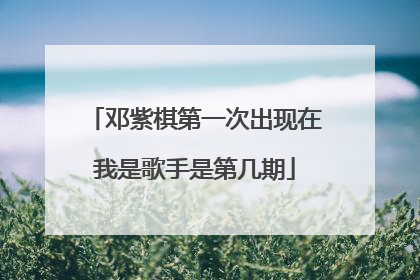 邓紫棋第一次出现在我是歌手是第几期