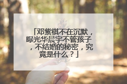 邓紫棋不在沉默,曝光华晨宇不管孩子,不结婚的秘密,究竟是什么?