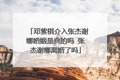 邓紫棋介入张杰谢娜婚姻是真的吗 张杰谢娜离婚了吗