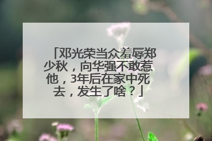邓光荣当众羞辱郑少秋,向华强不敢惹他,3年后在家中死去,发生了啥?