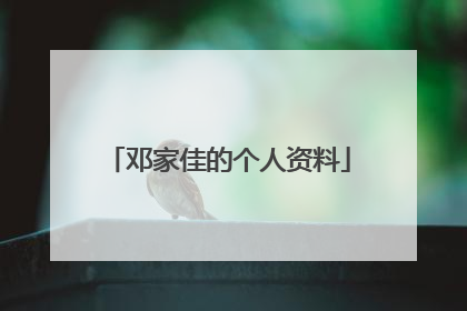 邓家佳的个人资料